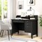 Computer Desk with Storage Vintage Design, Shelves and 4 Drawers